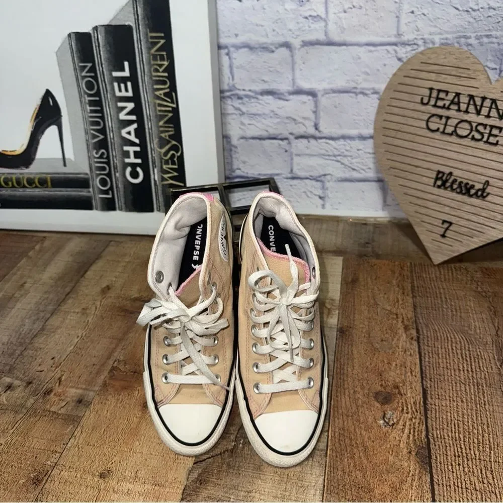 Converse I Love You High Top Sneakers Flower Embroidered Daisies Shoes Size 8.5